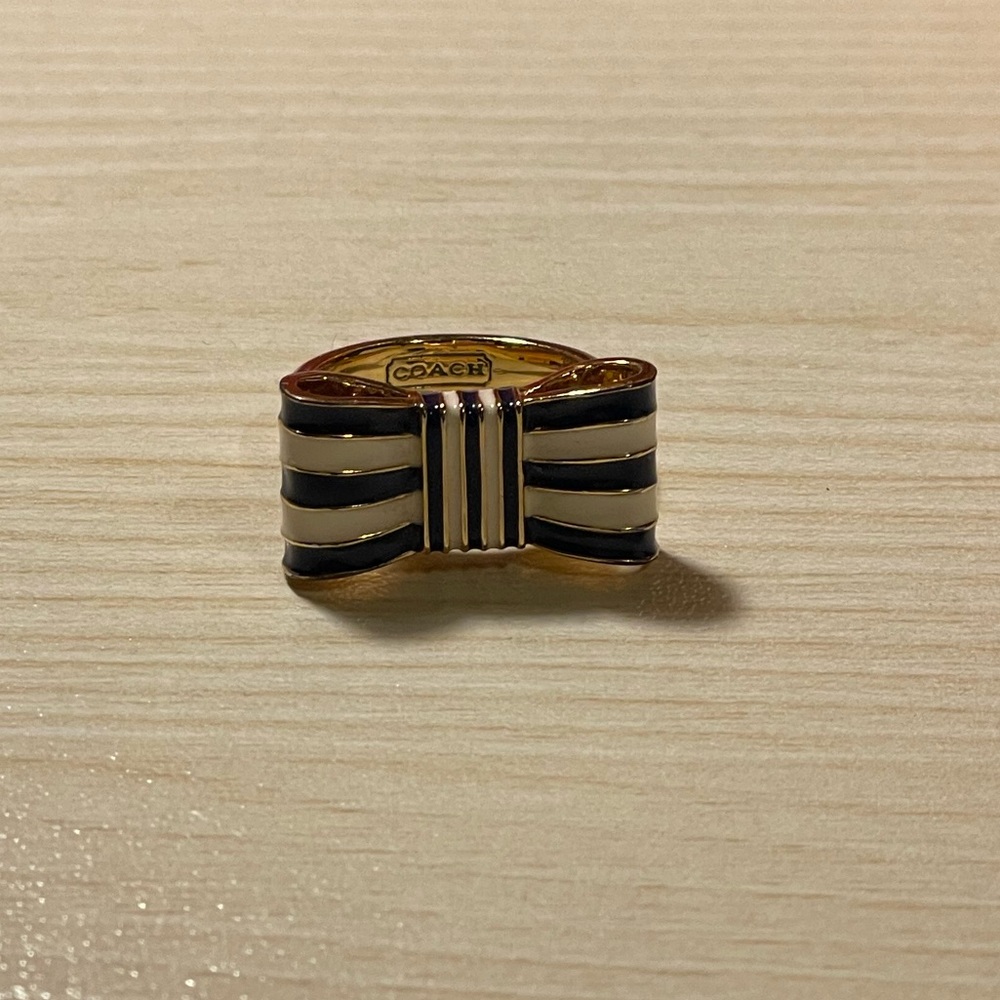 Coach Striped Bow Ring